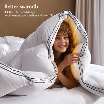 Goose Down Fiber Duvet Insert Heavyweight Comforter