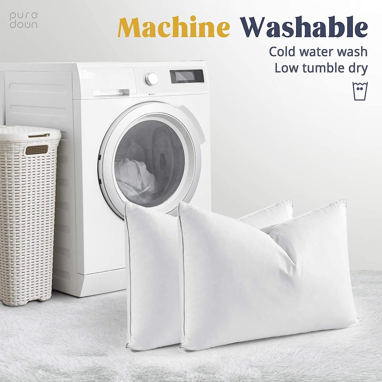 Goose Feather and Down Bed Pillow Inserts Soft