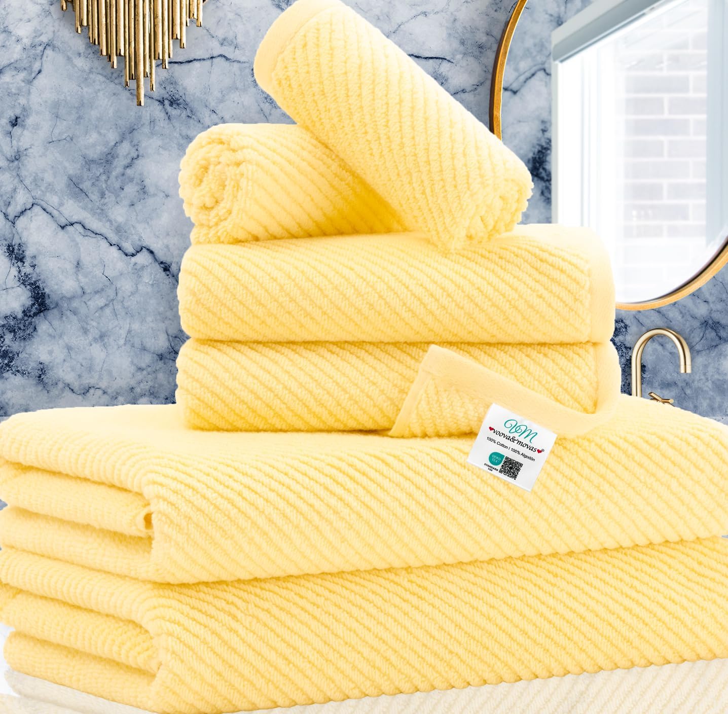 Cotton Bathroom Towel Gift Set 6-Piece Collection