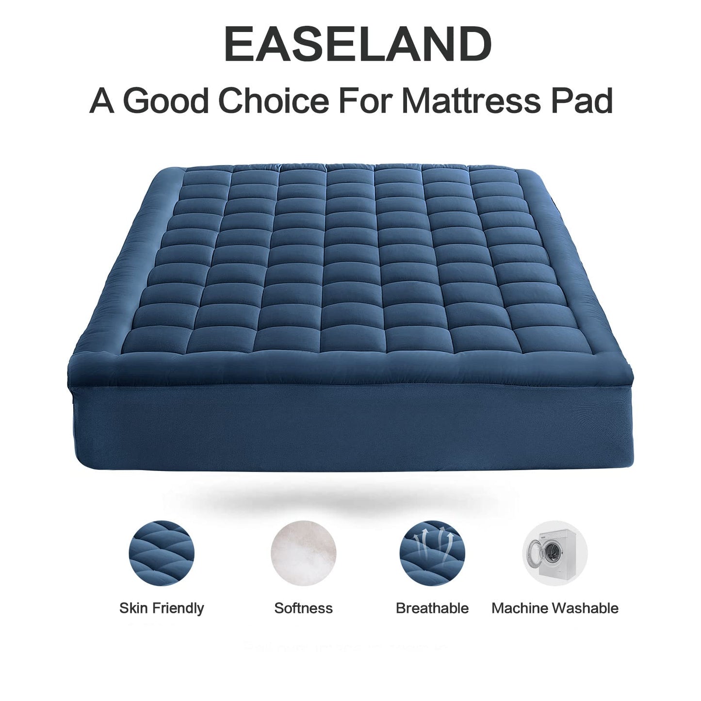 Cotton Pillow Top Mattress Pad Deep Pocket Cover