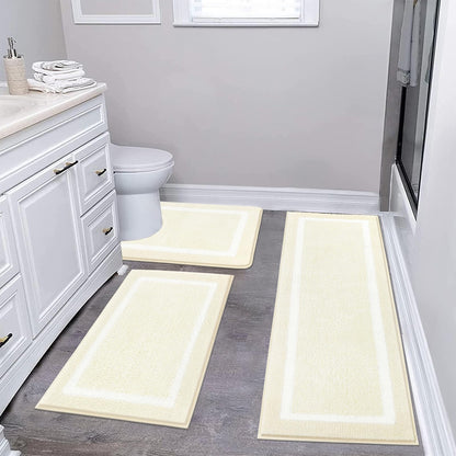 Microfiber Bath Rug Set with Plush Non-Slip Design
