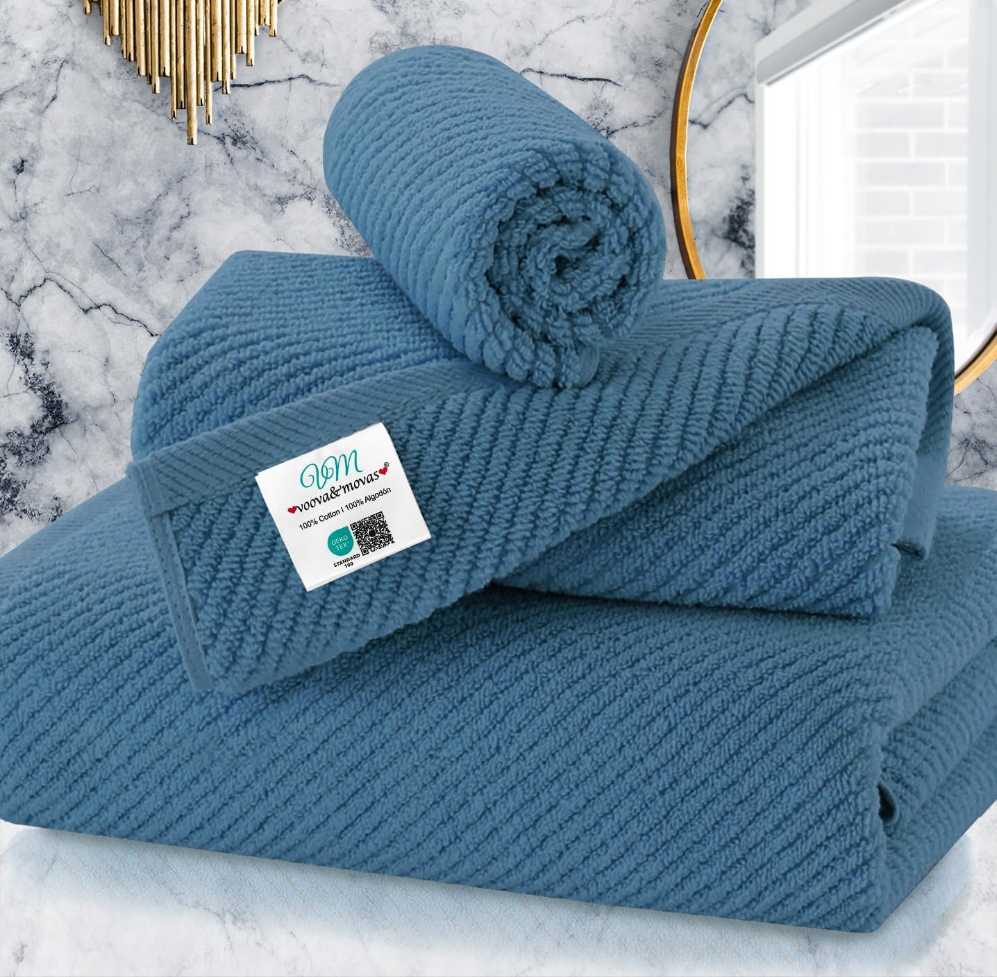 Cotton Bathroom Towel Gift Set 6-Piece Collection