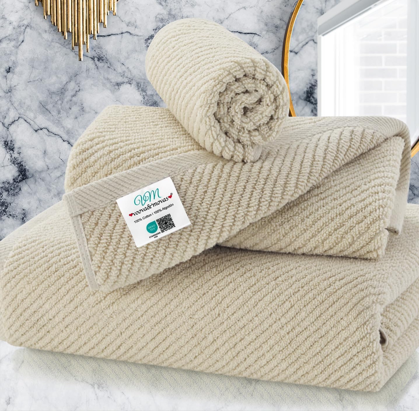Cotton Bathroom Towel Gift Set 6-Piece Collection