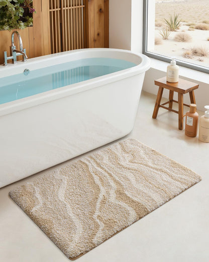 Marble Bath Rug Mat with Soft Absorbent Surface
