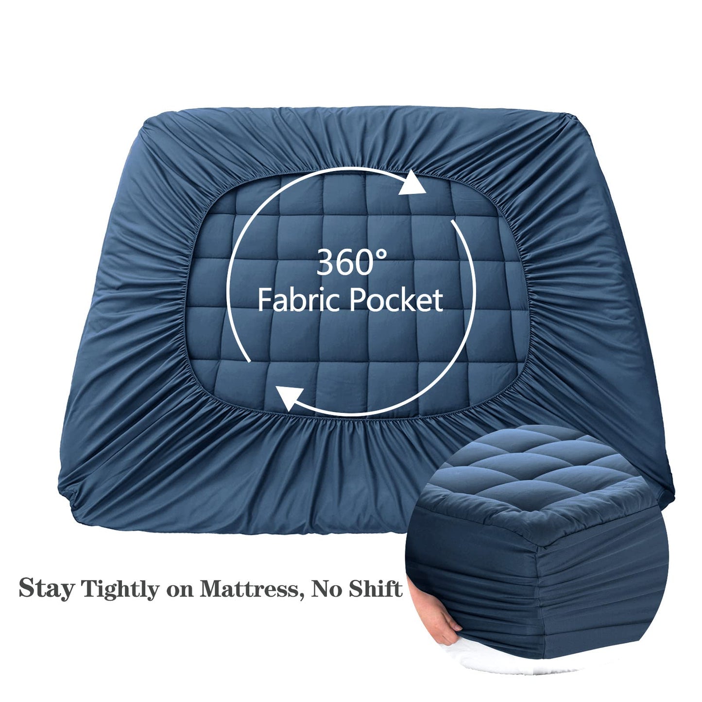 Cotton Pillow Top Mattress Pad Deep Pocket Cover
