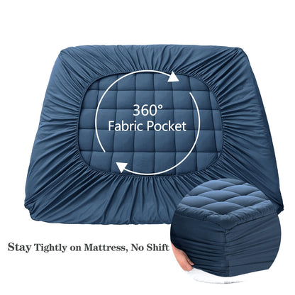 Cotton Pillow Top Mattress Pad Deep Pocket Cover