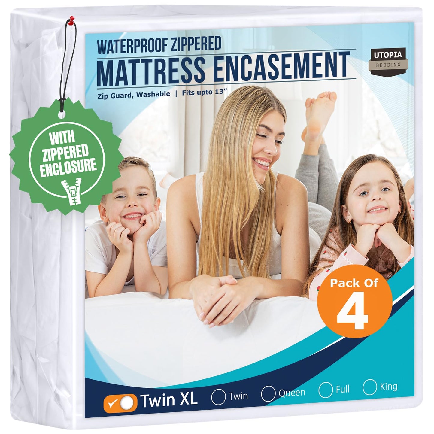 Waterproof Zippered Mattress Encasement Bed Protection