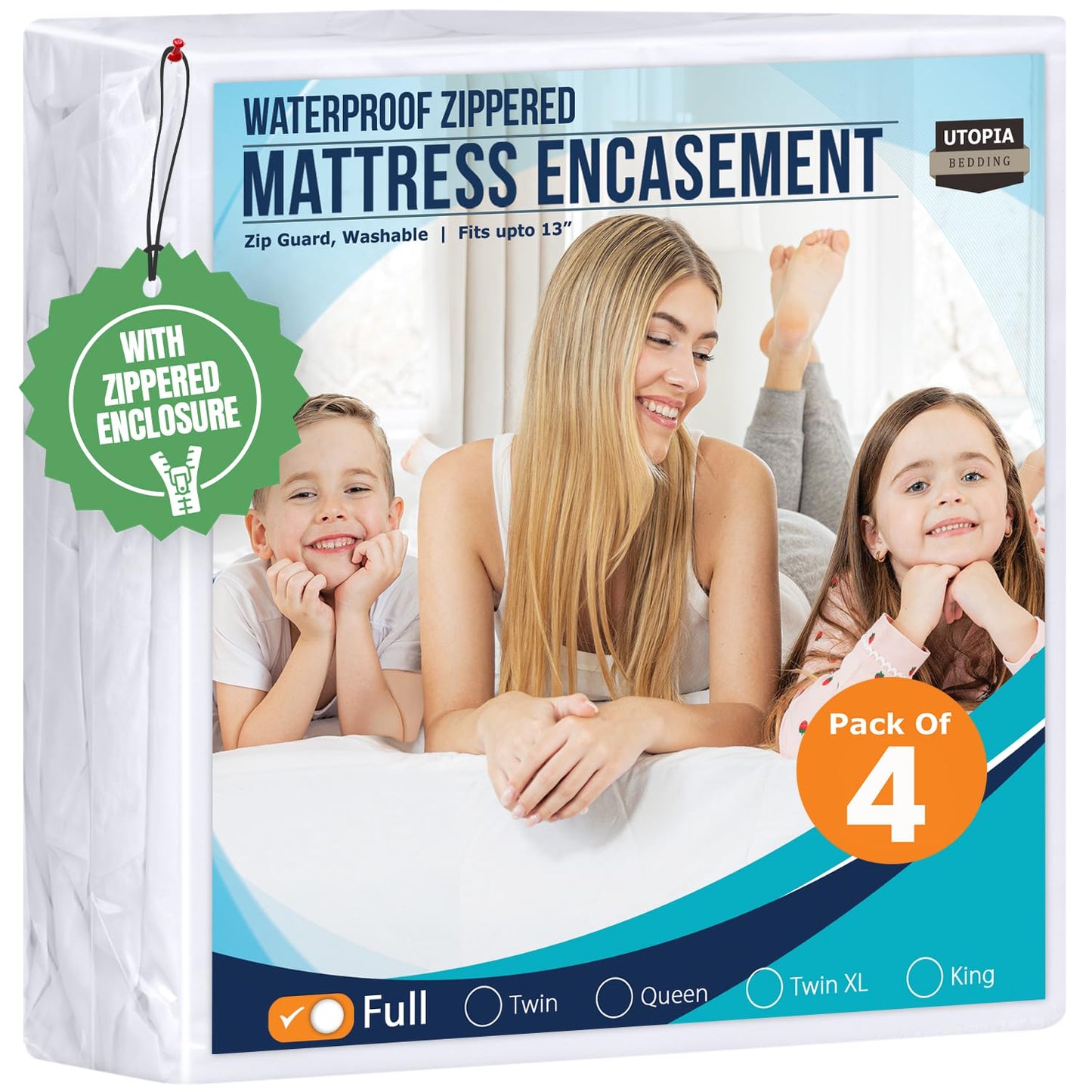 Waterproof Zippered Mattress Encasement Bed Protection