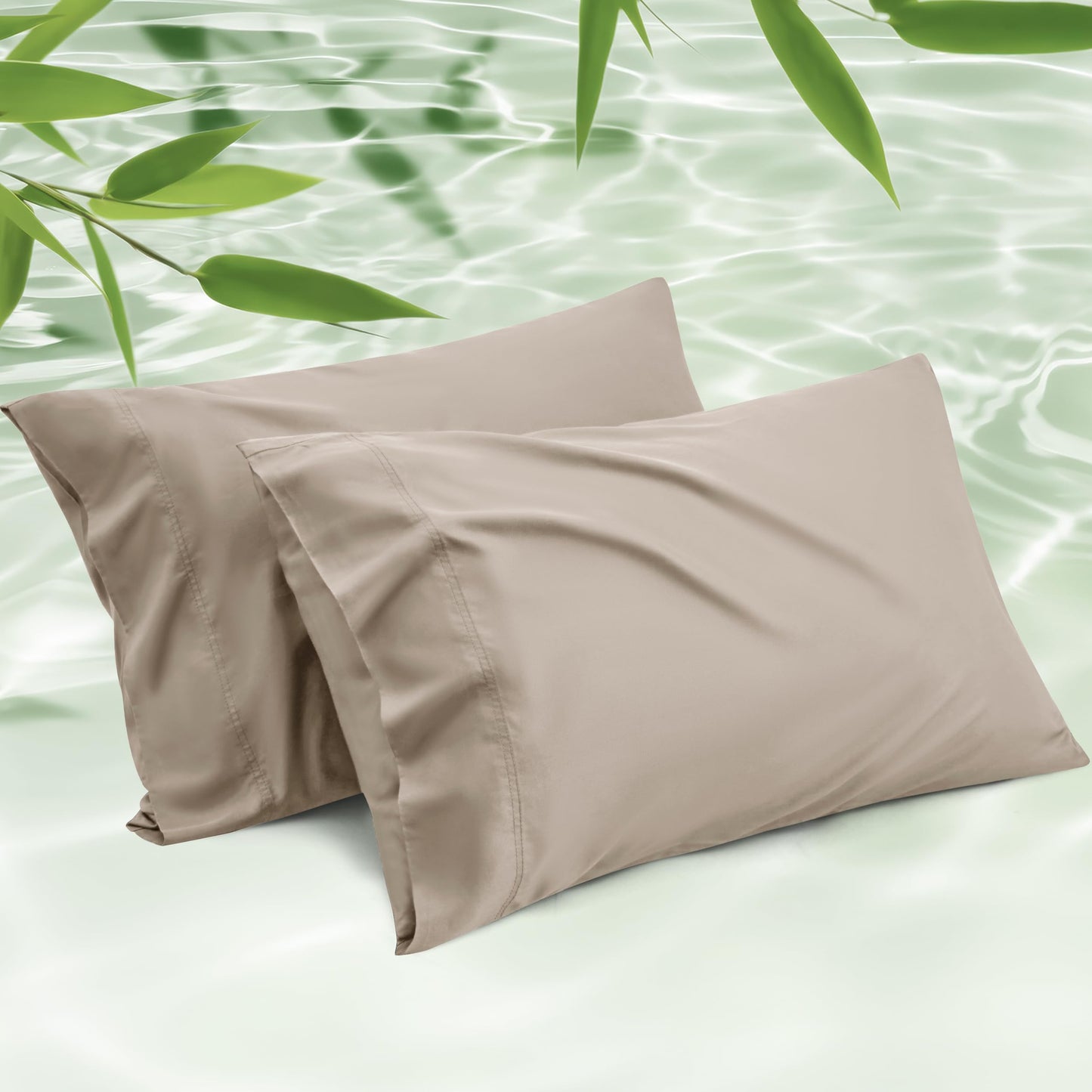 Cooling Bamboo Pillowcase Set Soft Breathable Cover