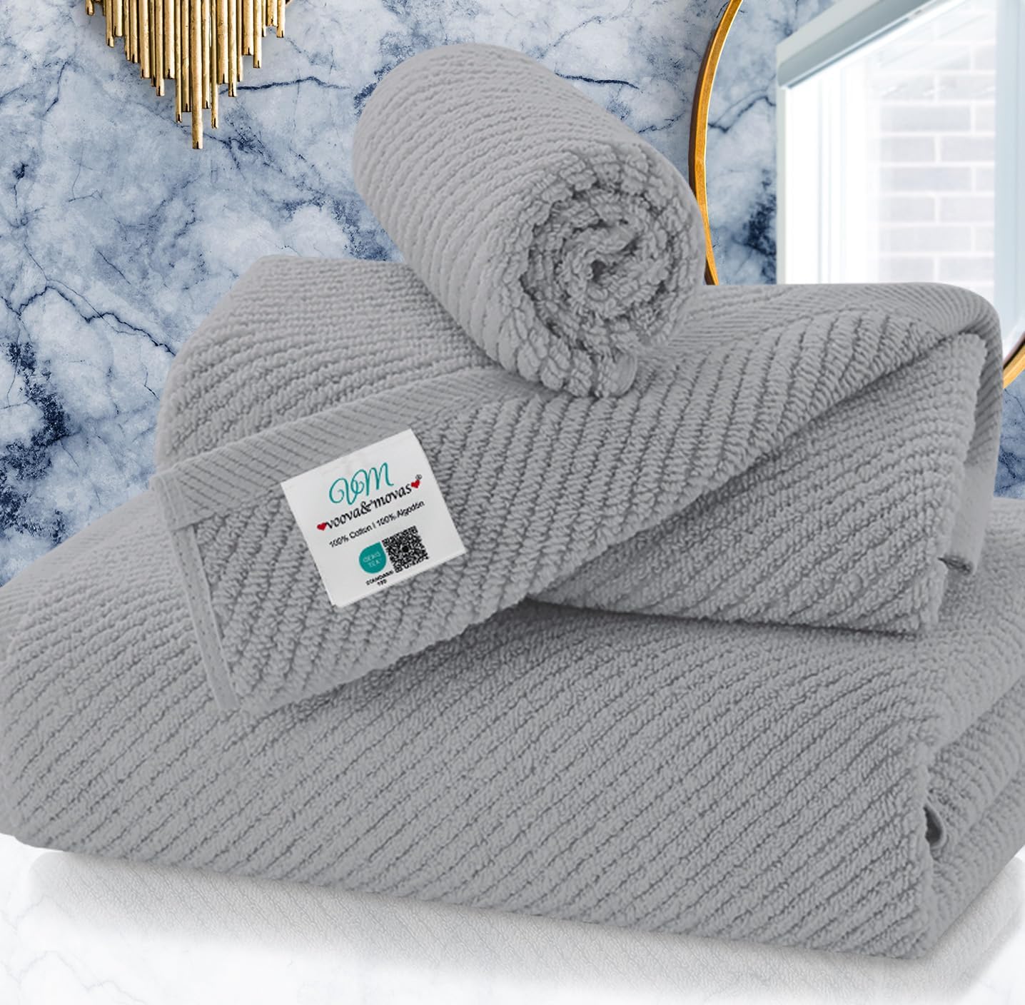 Cotton Bathroom Towel Gift Set 6-Piece Collection