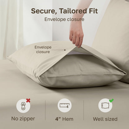 Egyptian Cotton, Soft and Crisp Percale Pillow Cases.