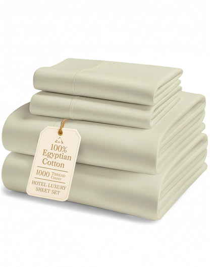 Egyptian Cotton Sheet Set 1000 Thread Count Soft