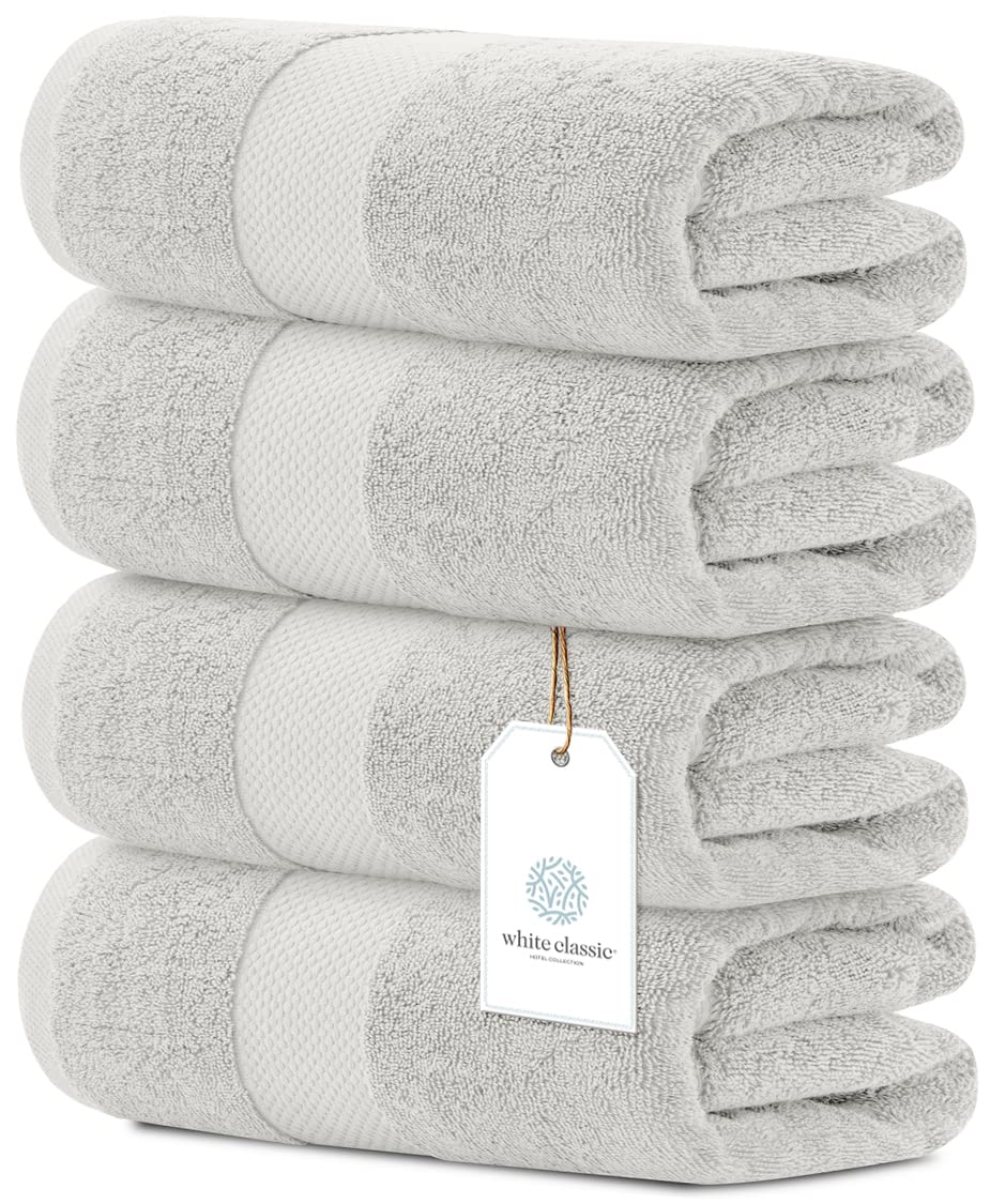 Luxury Cotton Bath Towel Set Thick Soft 4-Pack