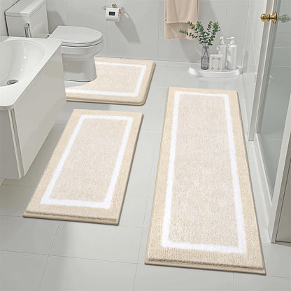 Microfiber Bath Rug Set with Plush Non-Slip Design
