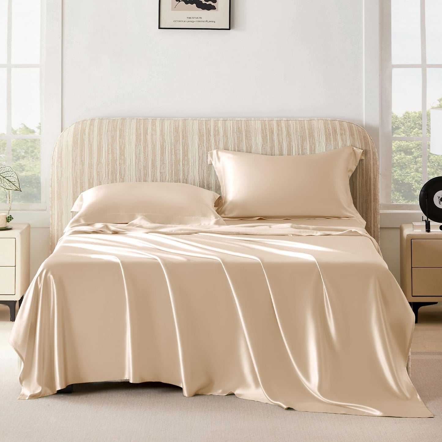 Pure Mulberry Silk Sheet Set Luxury 4-Piece Bedding