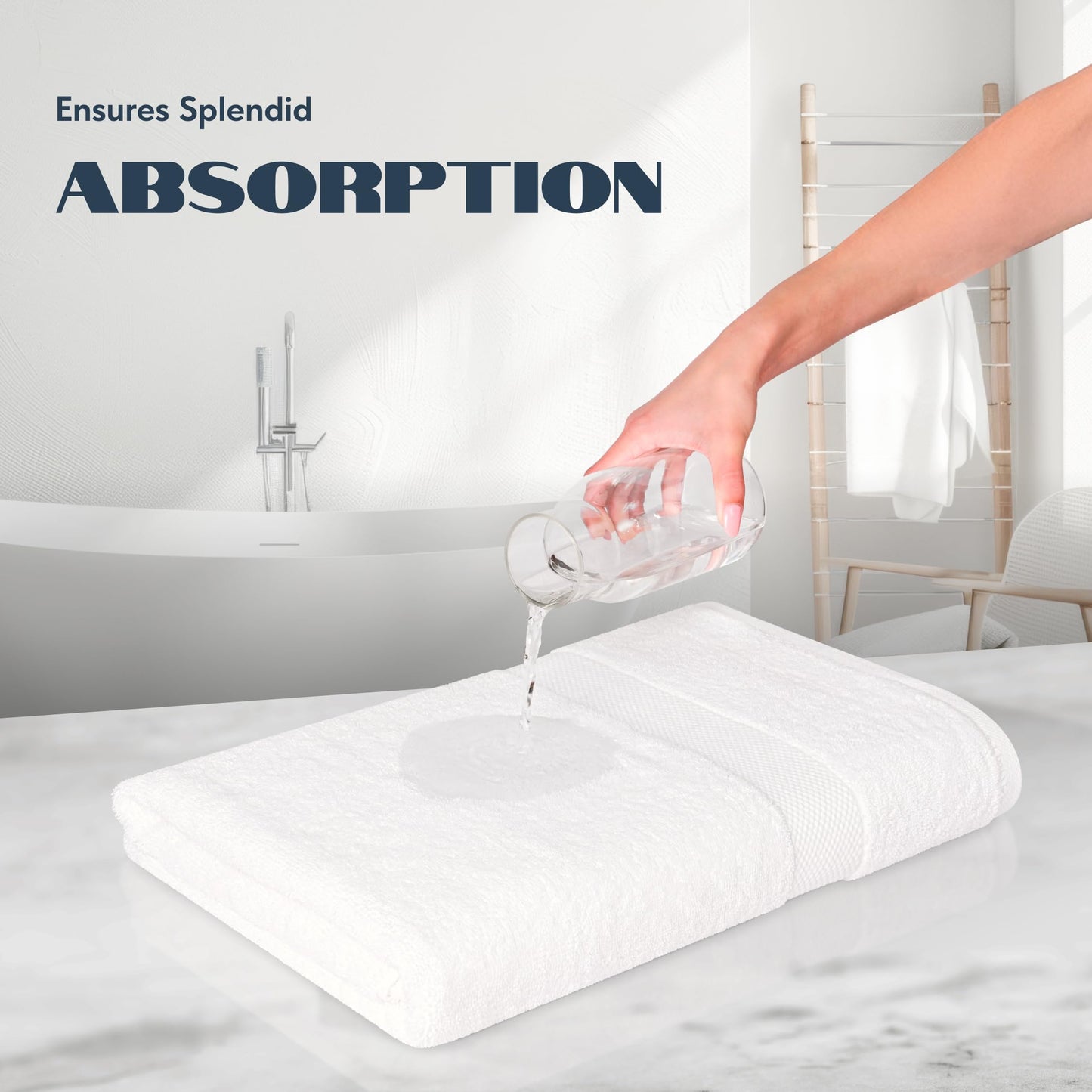 Luxury Cotton Bath Towel Set Thick Soft 4-Pack