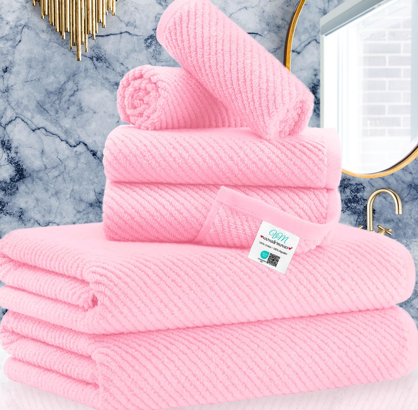 Cotton Bathroom Towel Gift Set 6-Piece Collection