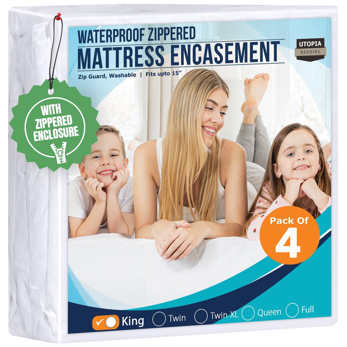 Waterproof Zippered Mattress Encasement Bed Protection