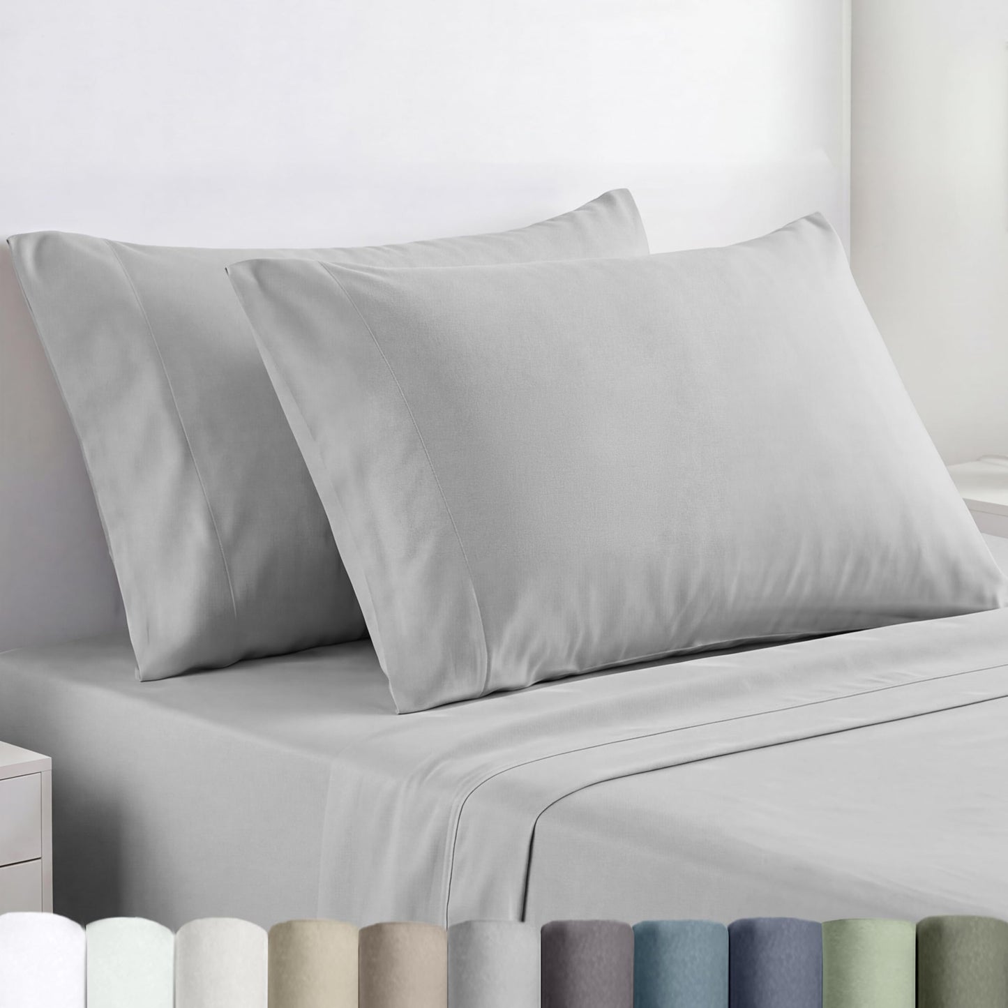 Egyptian Cotton, Soft and Crisp Percale Pillow Cases.