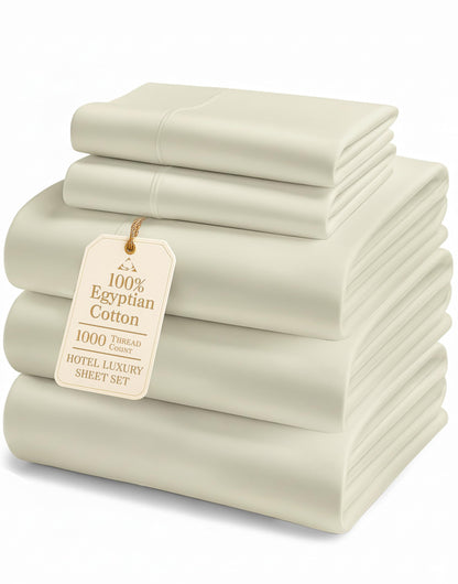 Egyptian Cotton Sheet Set 1000 Thread Count Soft