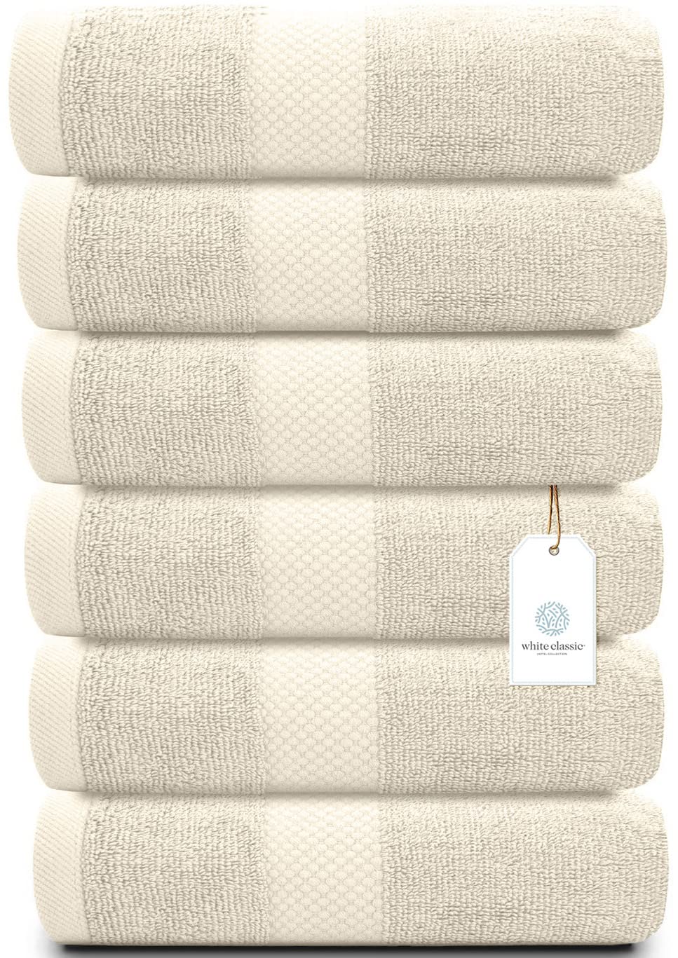 Luxury Cotton Hand Towel Set Hotel Spa 6-Pack