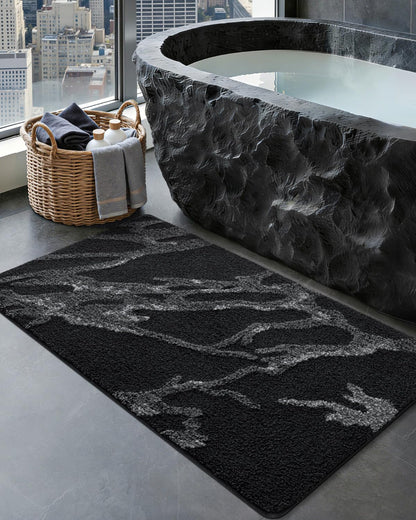 Marble Bath Rug Mat with Soft Absorbent Surface