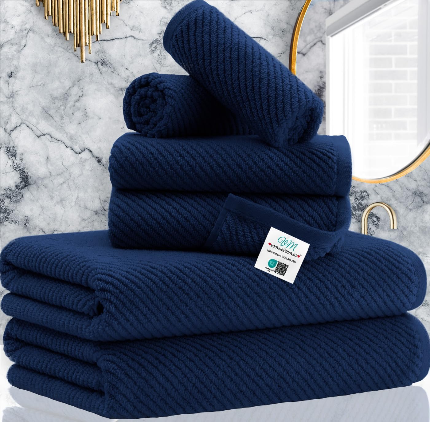 Cotton Bathroom Towel Gift Set 6-Piece Collection