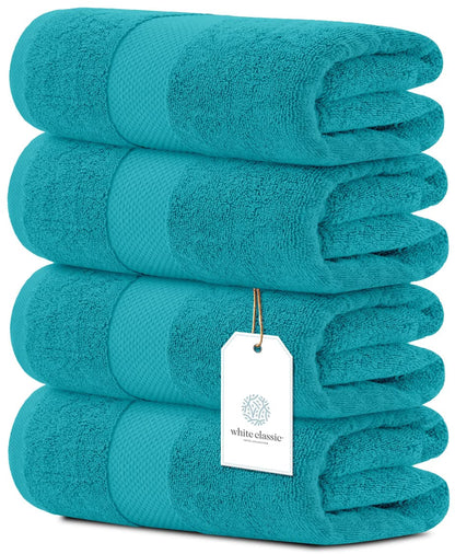 Luxury Cotton Bath Towel Set Thick Soft 4-Pack