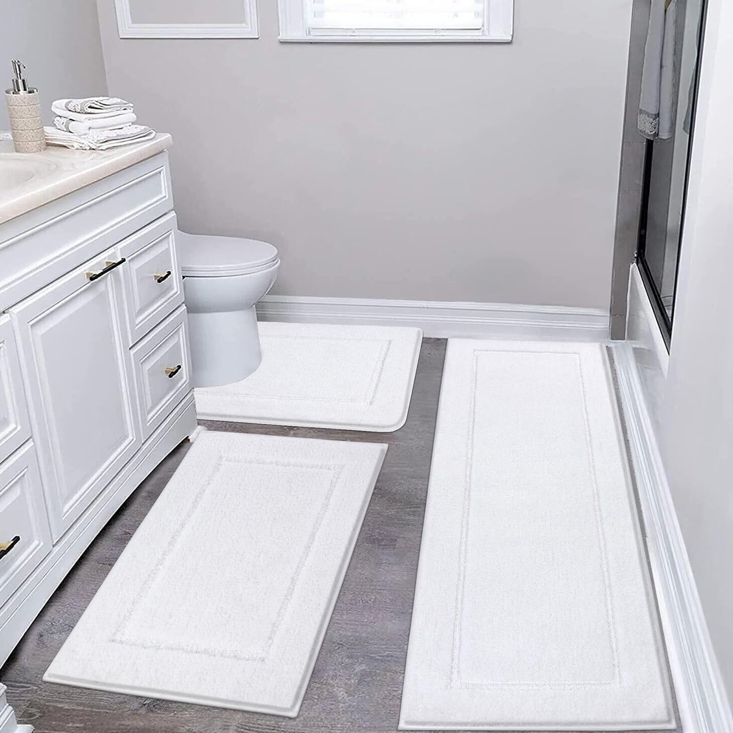 Microfiber Bath Rug Set with Plush Non-Slip Design