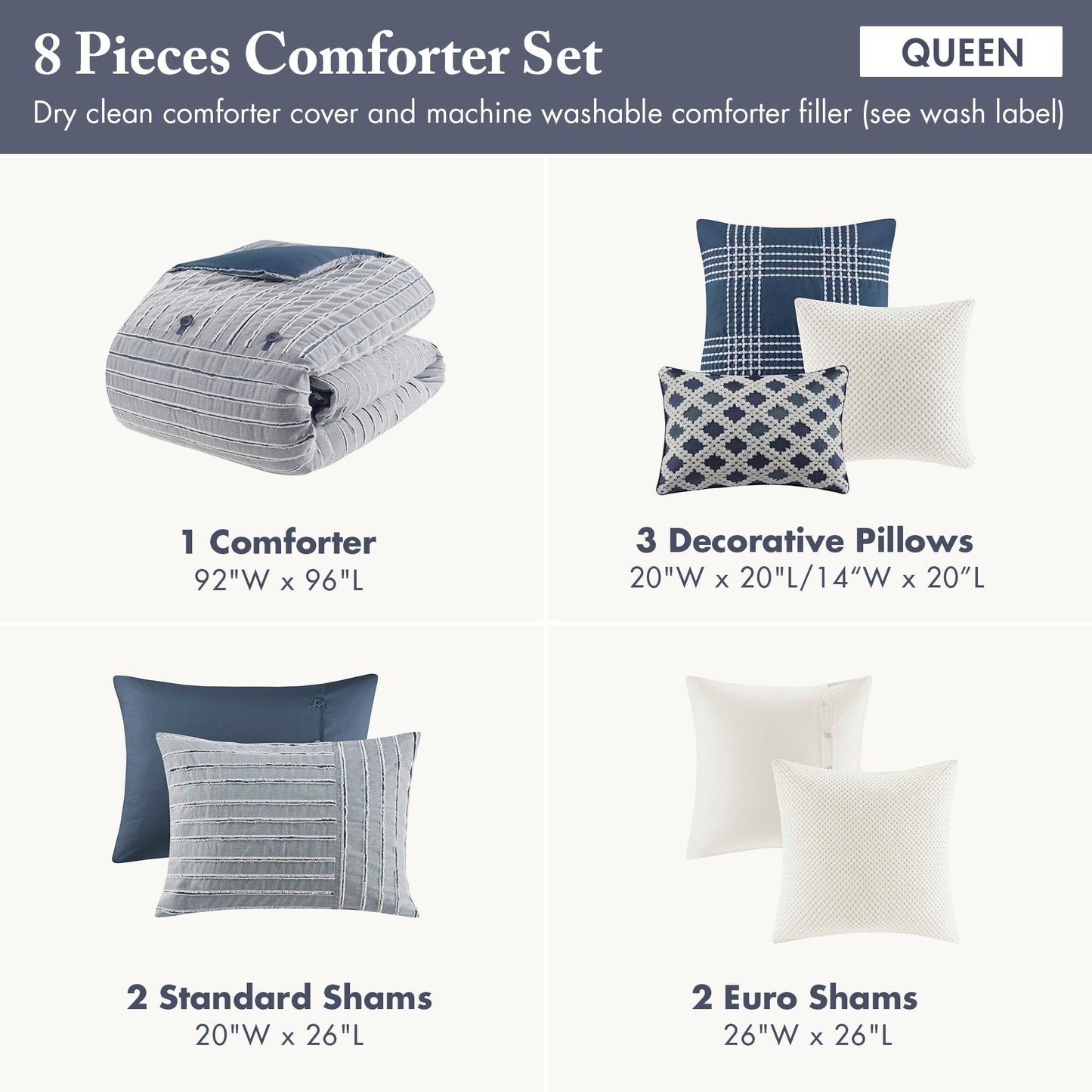Jacquard Stripe Comforter Set with Removable Cover