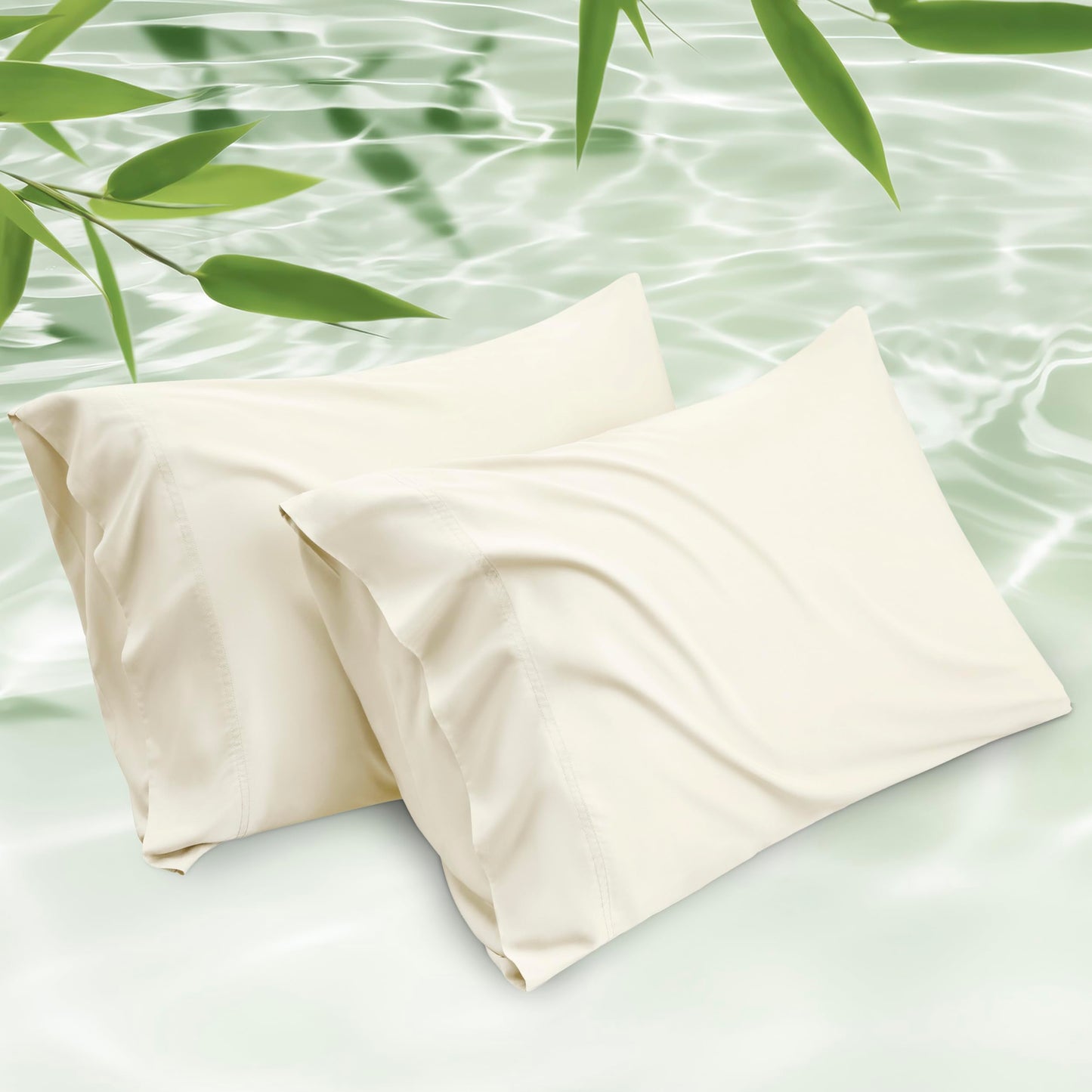 Cooling Bamboo Pillowcase Set Soft Breathable Cover