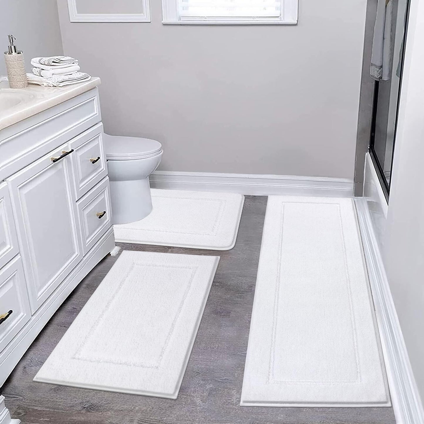 Microfiber Bath Rug Set with Plush Non-Slip Design