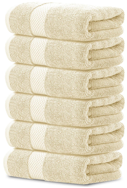 Luxury Cotton Hand Towel Set Hotel Spa 6-Pack