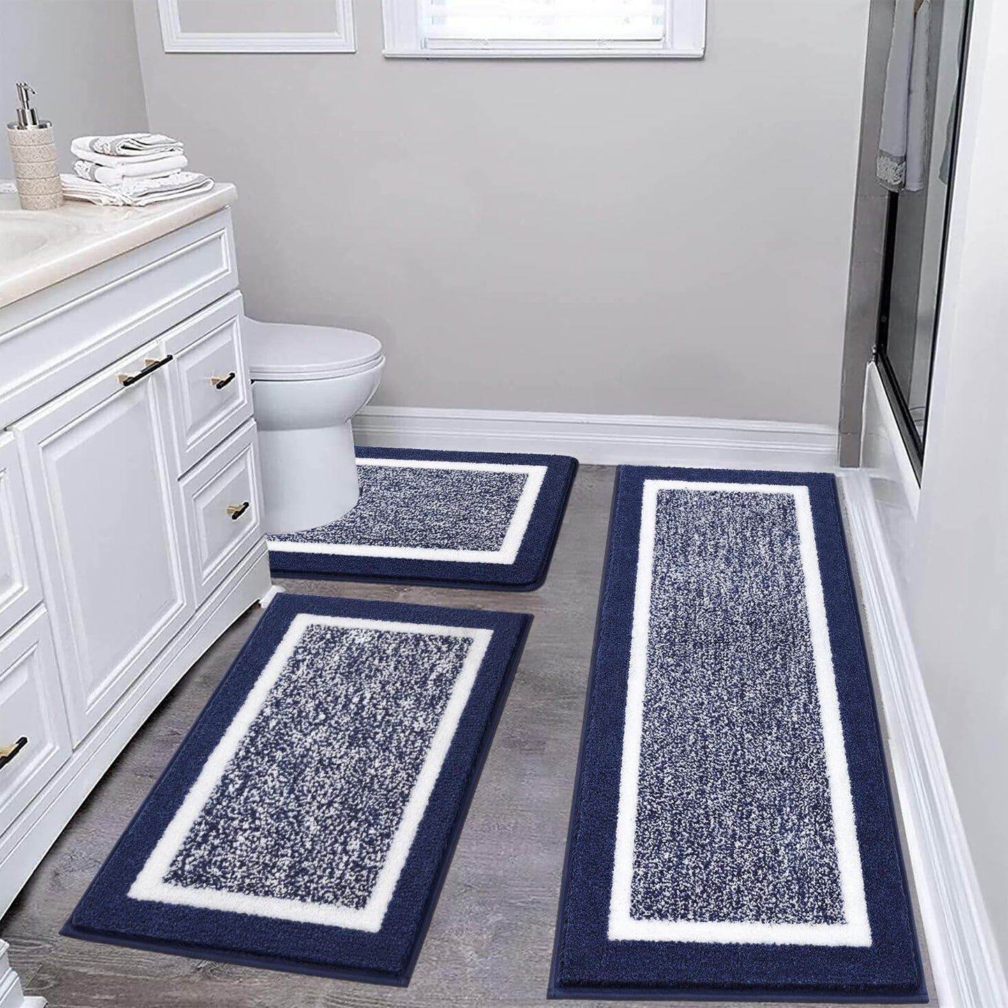Microfiber Bath Rug Set with Plush Non-Slip Design