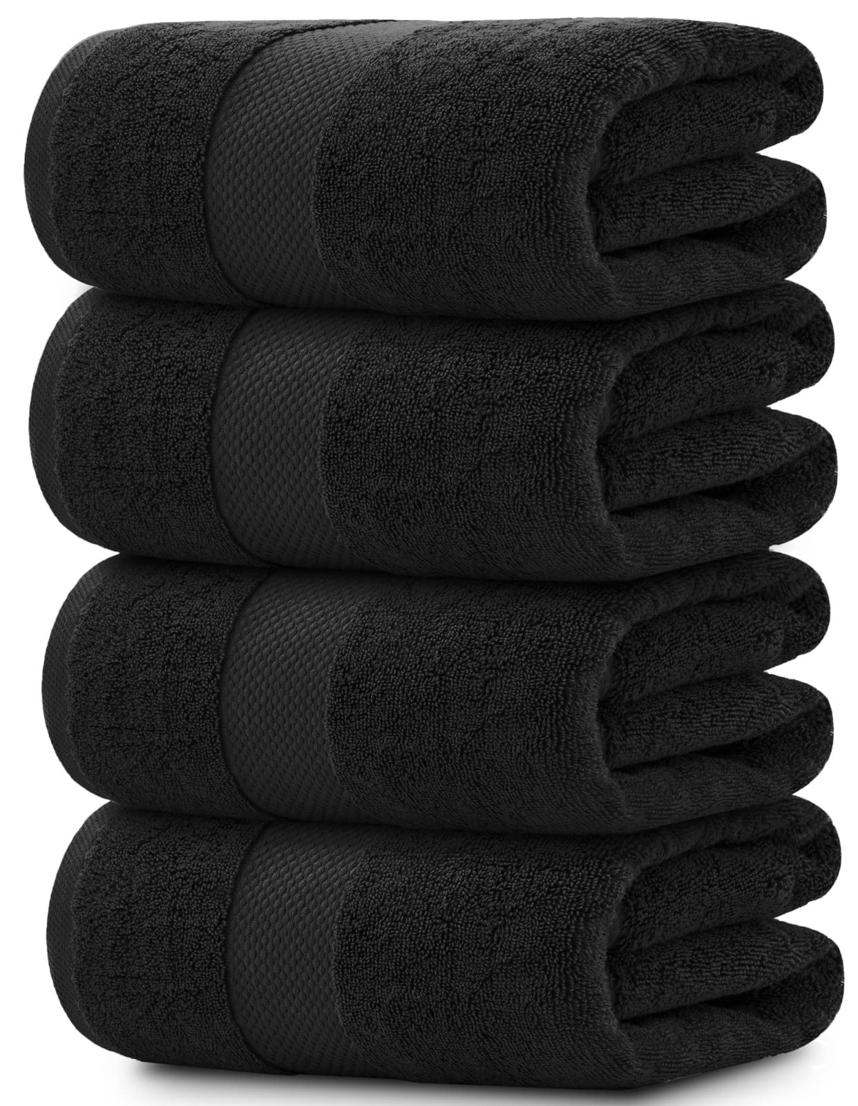 Luxury Cotton Bath Towel Set Thick Soft 4-Pack