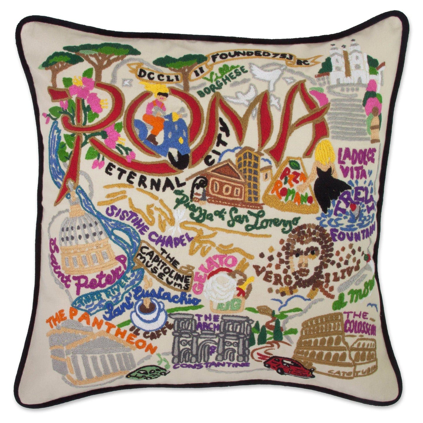 Midwest City Embroidered Decorative Throw Pillow