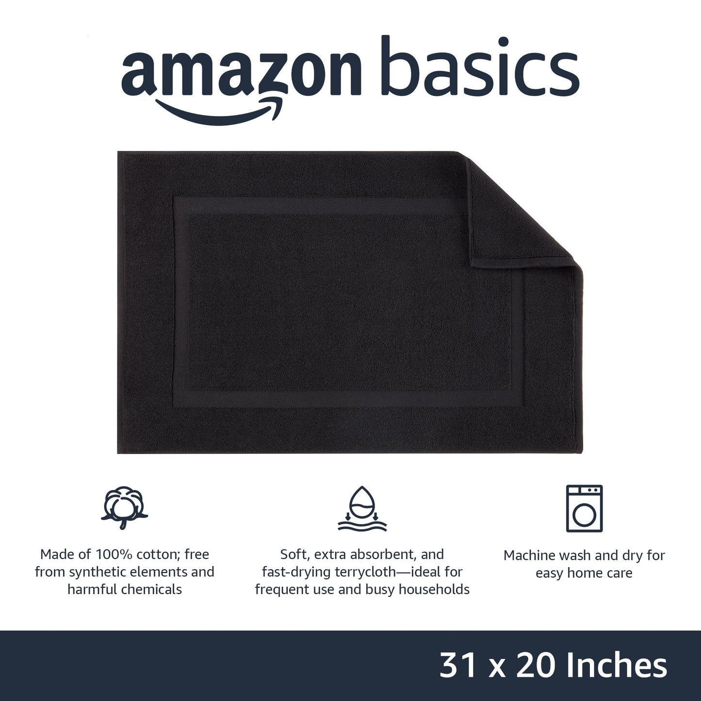Cotton Bath Mat Rug for Everyday Bathroom Comfort