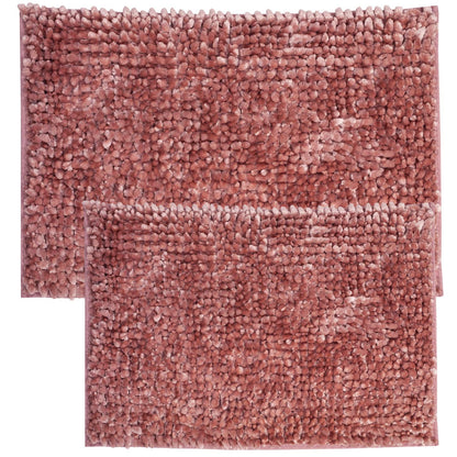 Butter Chenille Bath Rug Set with Non-Slip Backing