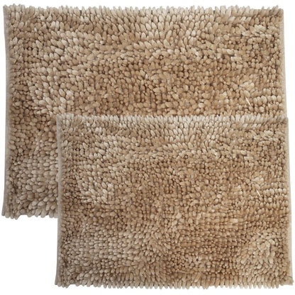 Butter Chenille Bath Rug Set with Non-Slip Backing