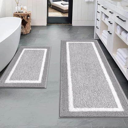 Microfiber Bath Rug Set with Plush Non-Slip Design