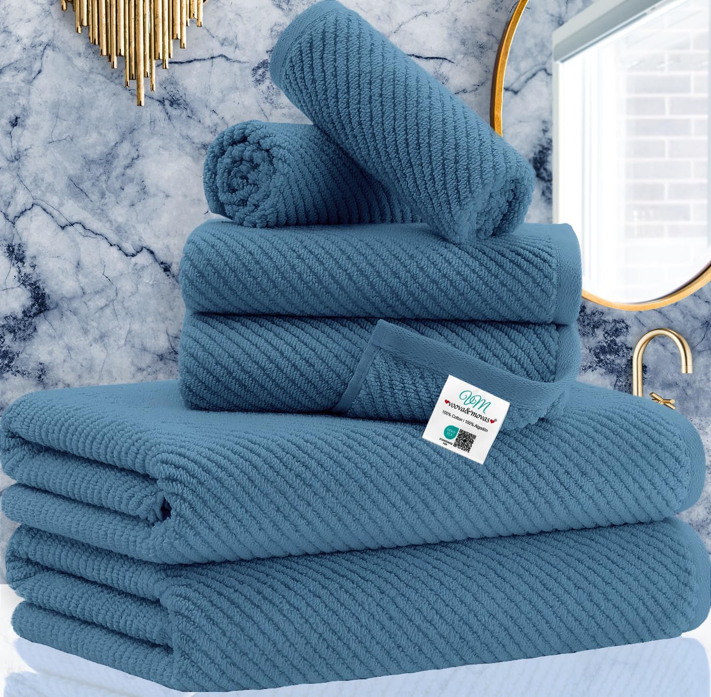 Cotton Bathroom Towel Gift Set 6-Piece Collection