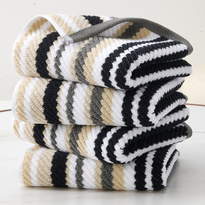 Striped Cotton Hand Towel Set Soft Quick-Dry Design