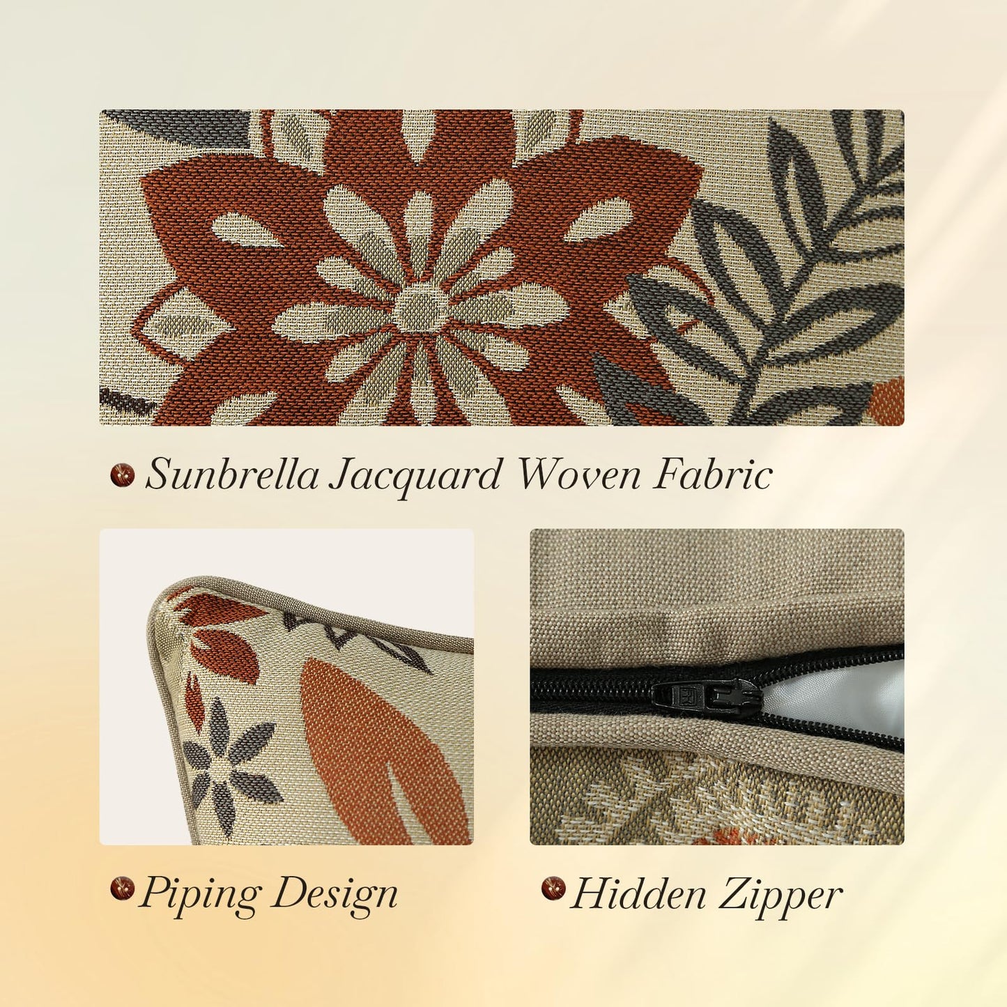 Outdoor Decorative Pillow Set for Patio Couch