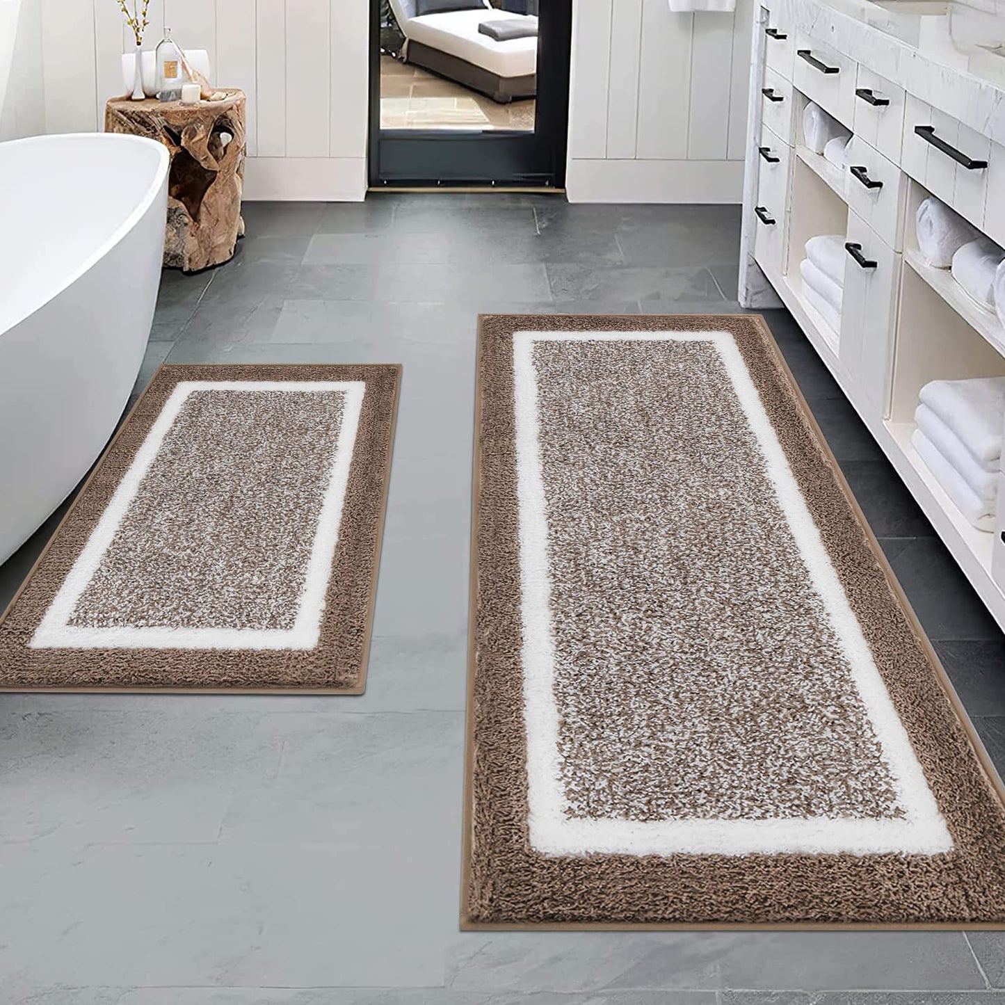 Microfiber Bath Rug Set with Plush Non-Slip Design