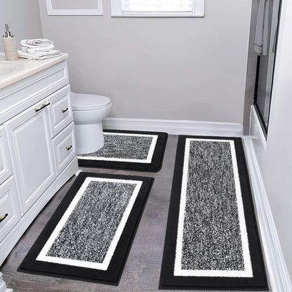 Microfiber Bath Rug Set with Plush Non-Slip Design