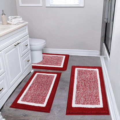 Microfiber Bath Rug Set with Plush Non-Slip Design