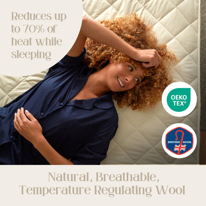 Natural Wool Mattress Protector Thermoregulating Cover