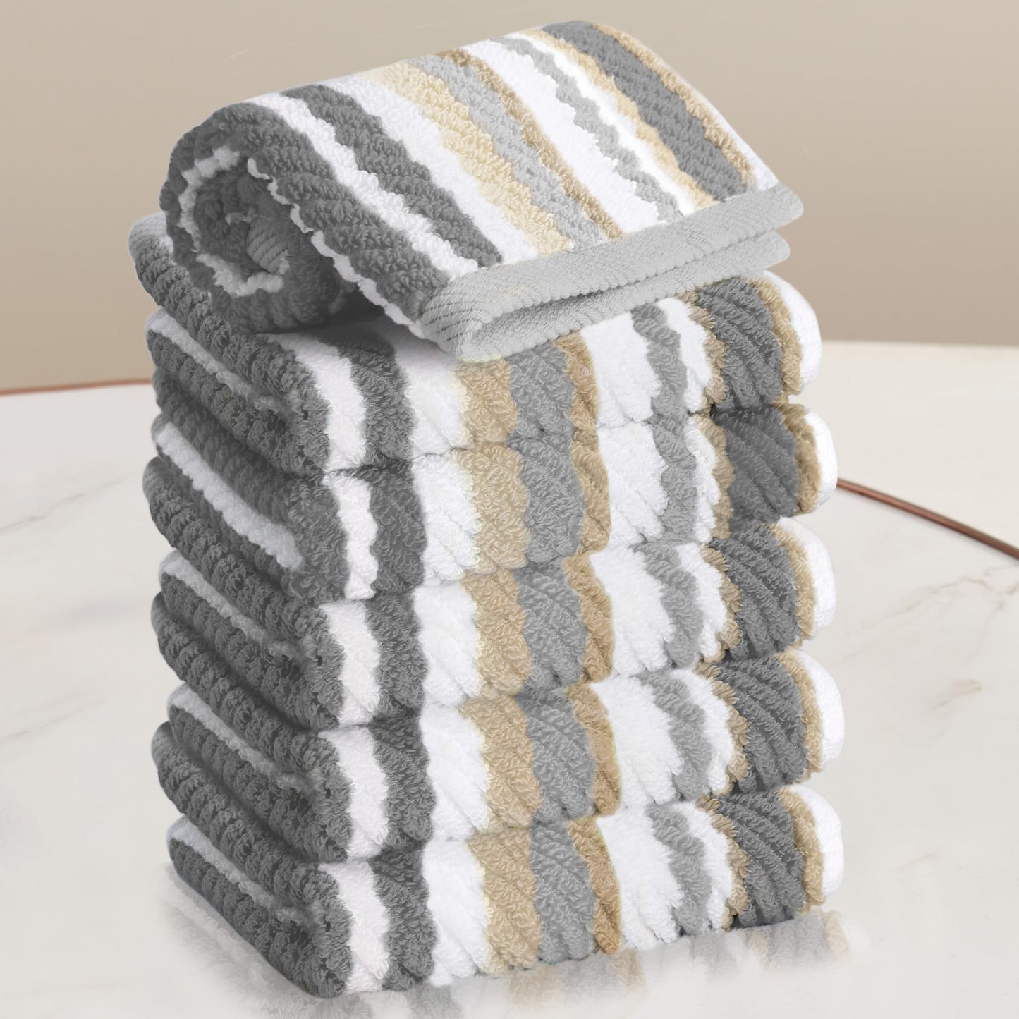 Striped Cotton Hand Towel Set Soft Quick-Dry Design