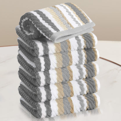 Striped Cotton Hand Towel Set Soft Quick-Dry Design