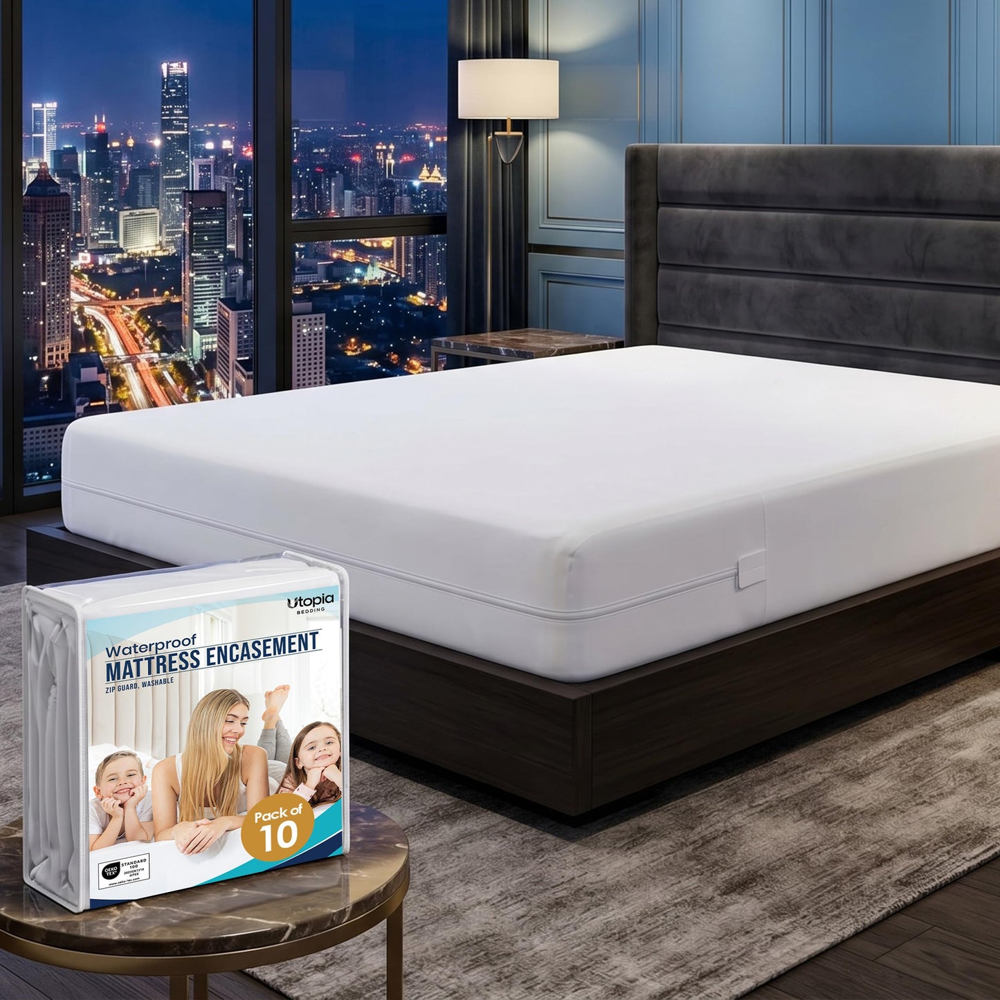 Waterproof Zippered Mattress Encasement Bed Protection